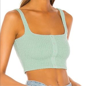 Capulet Smock Crop Top in Seafoam